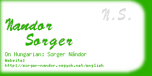 nandor sorger business card